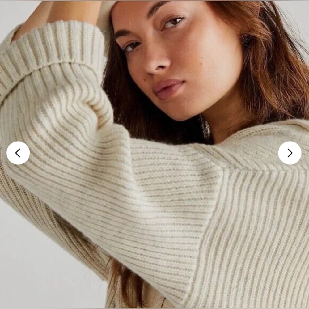 Free People Finely Maxi Cardi Ivory Oversized Cardigan Sweater S - Like New - Picture 4 of 8